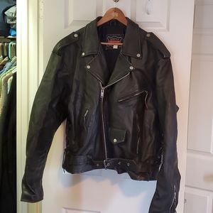 Mens leather biker jacket